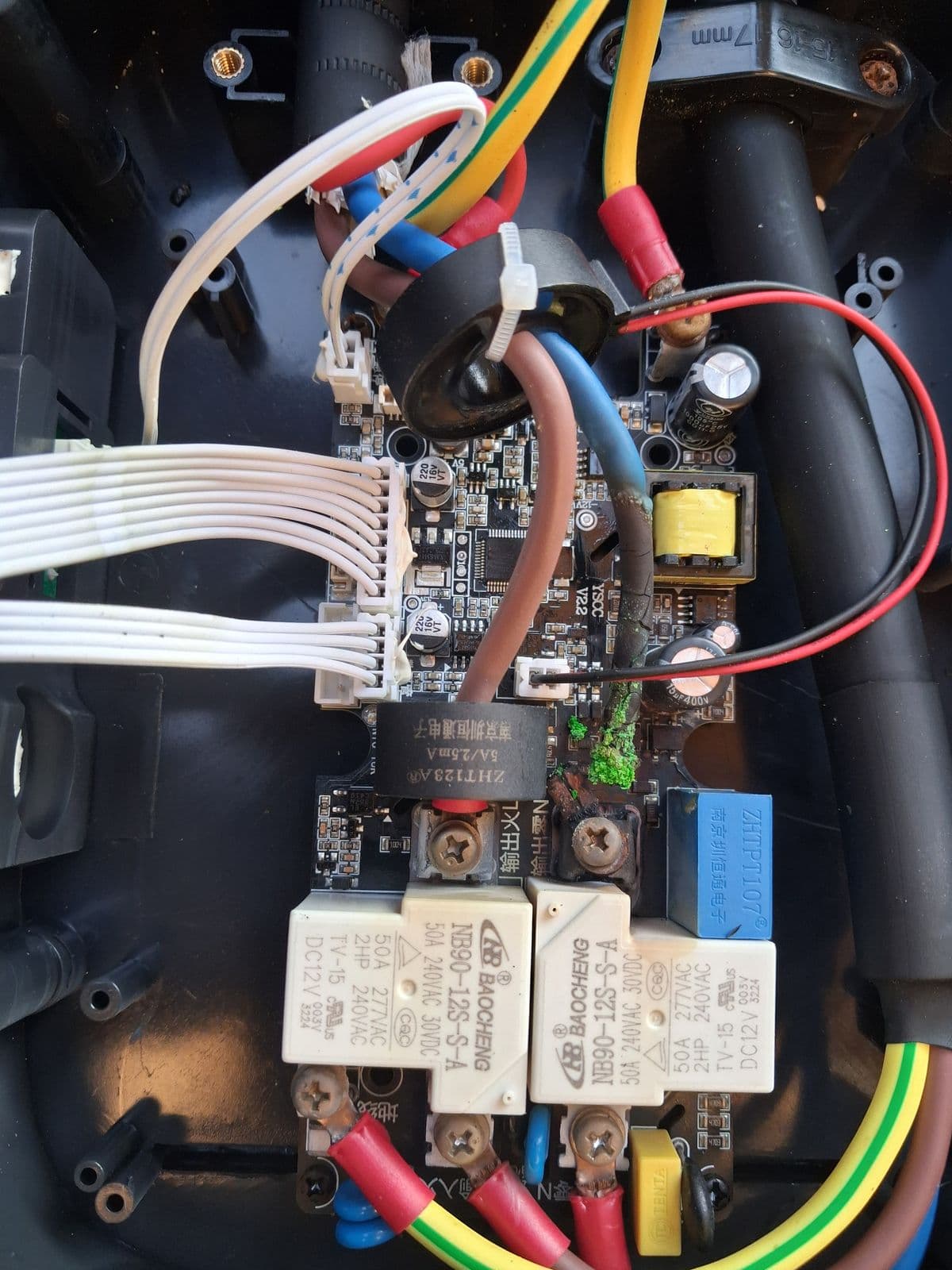 Control-board rewiring inside a charger