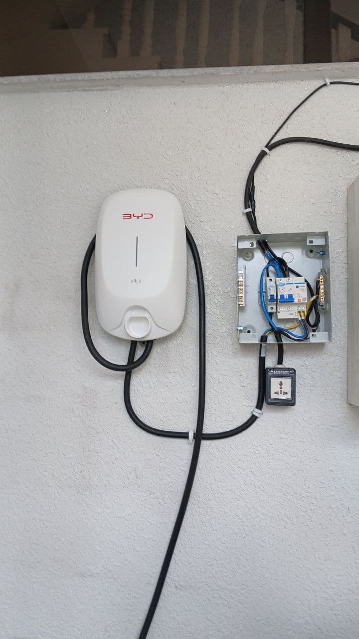 Wallbox with junction enclosure wired