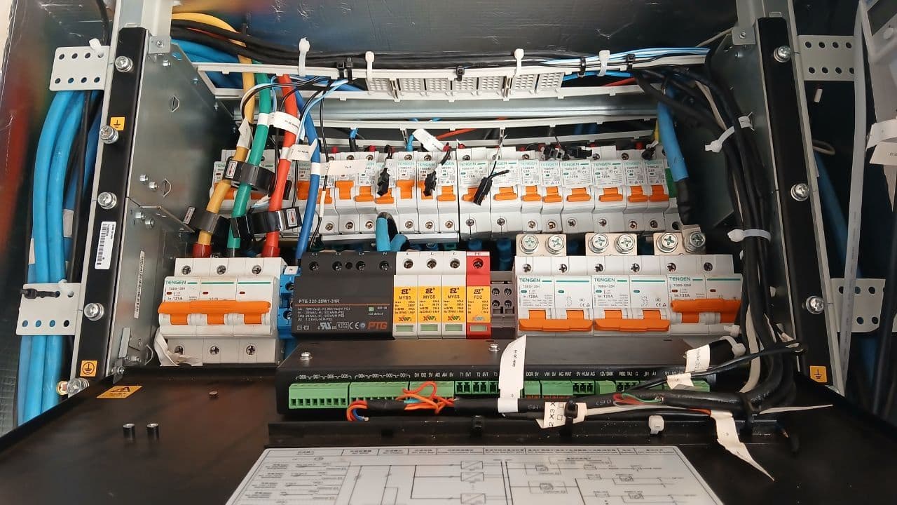 Site power cabinet - breakers and surge protection