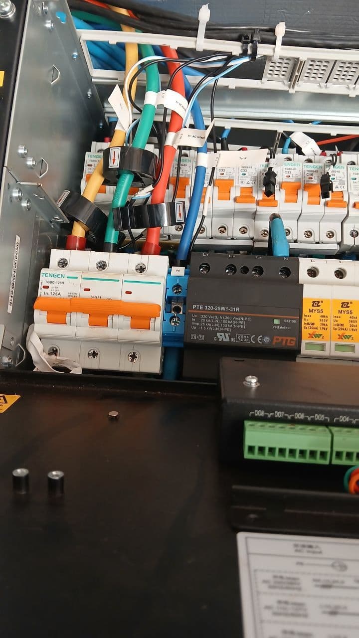 Surge-protection bank close-up